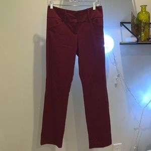 Dark Red, Straight leg pant
